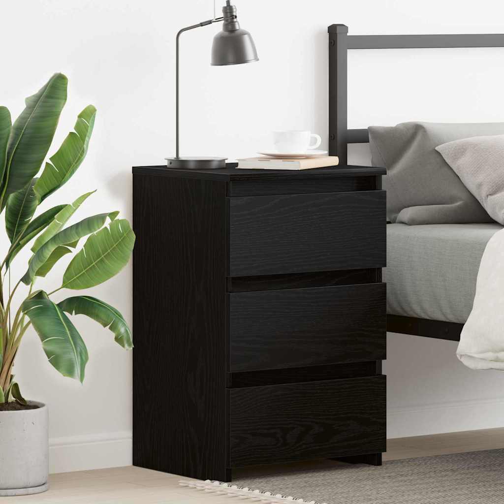 vidaXL Bedside Cabinet Black Oak 40 x 35 x 62.5 cm Engineered Wood 1