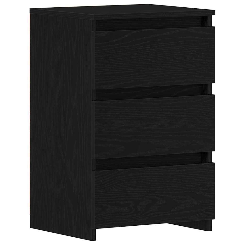 vidaXL Bedside Cabinet Black Oak 40 x 35 x 62.5 cm Engineered Wood 2