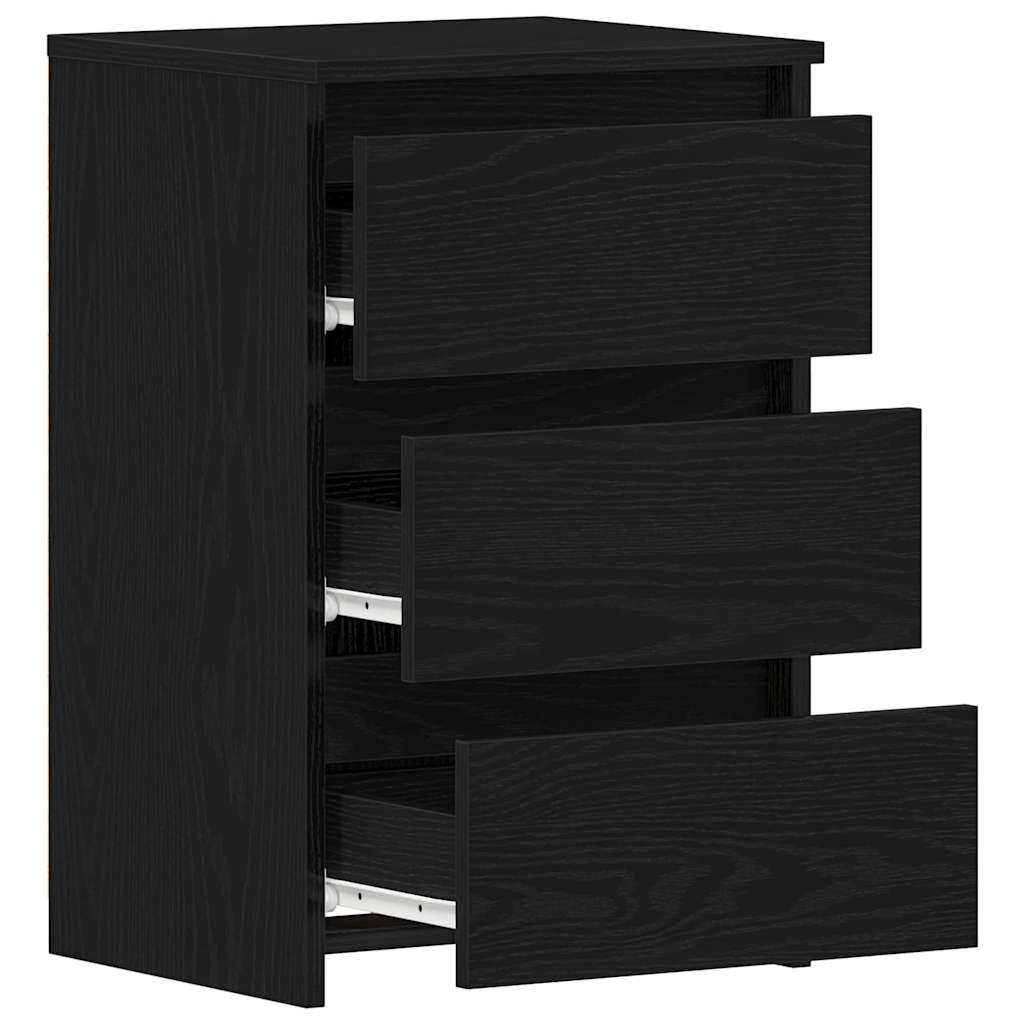 vidaXL Bedside Cabinet Black Oak 40 x 35 x 62.5 cm Engineered Wood 5