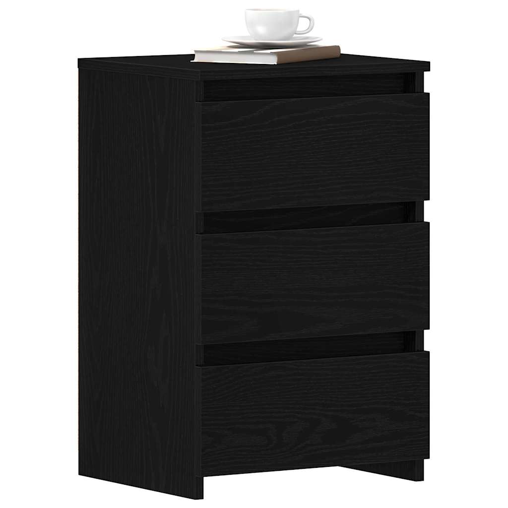 vidaXL Bedside Cabinet Black Oak 40 x 35 x 62.5 cm Engineered Wood 3