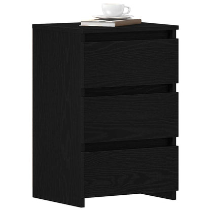 vidaXL Bedside Cabinet Black Oak 40 x 35 x 62.5 cm Engineered Wood 3