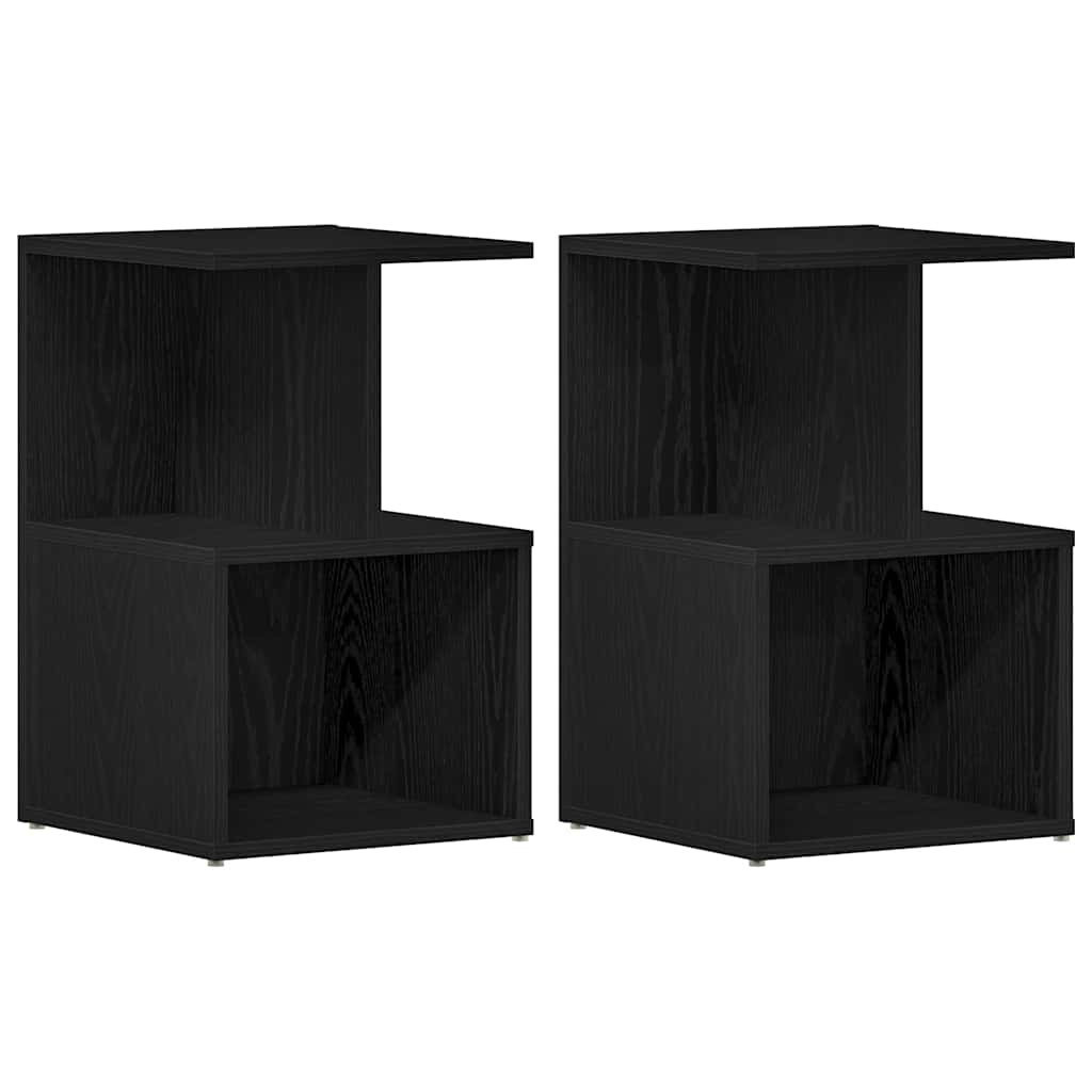vidaXL Bedside Cabinet 2 pcs Black Oak 35 x 35 x 55 cm Engineered Wood 2