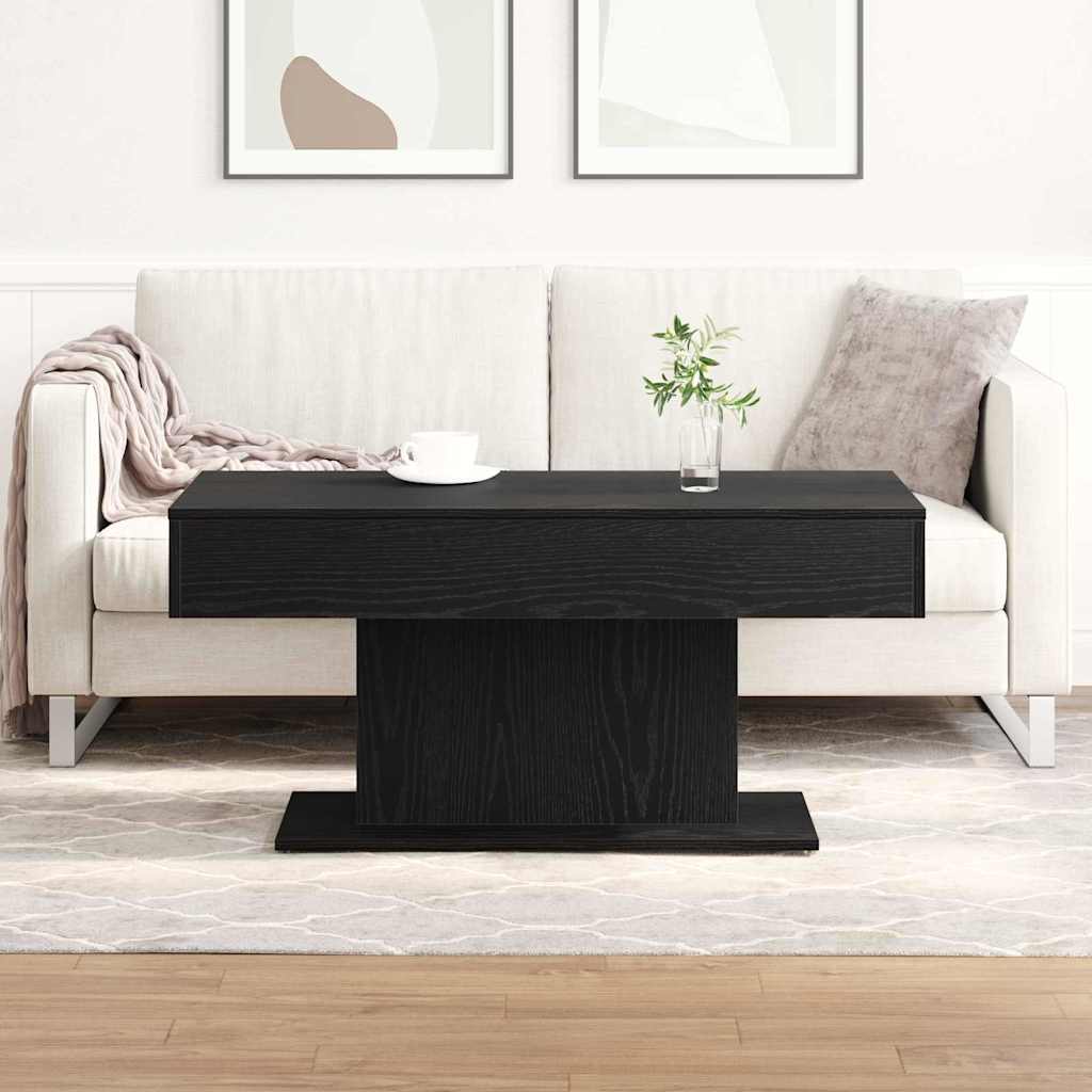 vidaXL Coffee Table Black Oak 96 x 50 x 45 cm Engineered Wood 4