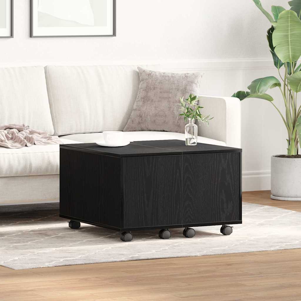 vidaXL Coffee Table Black Oak 60 x 60 x 38 cm Engineered Wood 1