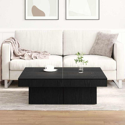 vidaXL Coffee Table Black Oak 90 x 90 x 28 cm Engineered Wood 4