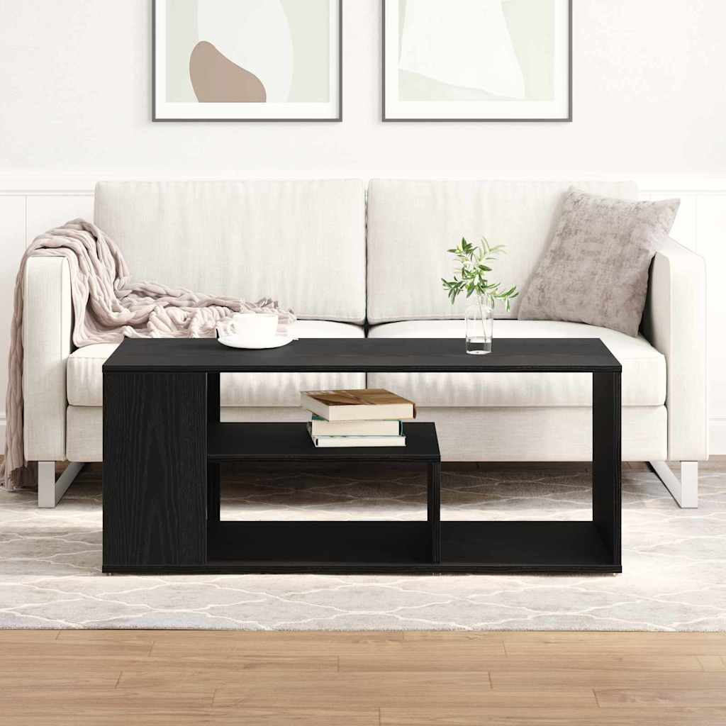vidaXL Coffee Table Black Oak 100 x 50 x 40 cm Engineered Wood 4