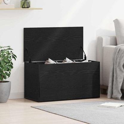 vidaXL Storage Box Black Oak 84 x 42 x 46 cm Engineered Wood 1