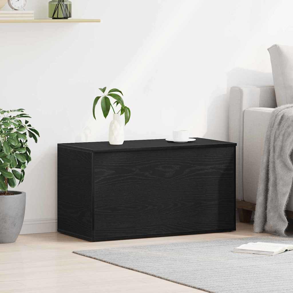 vidaXL Storage Box Black Oak 84 x 42 x 46 cm Engineered Wood 4