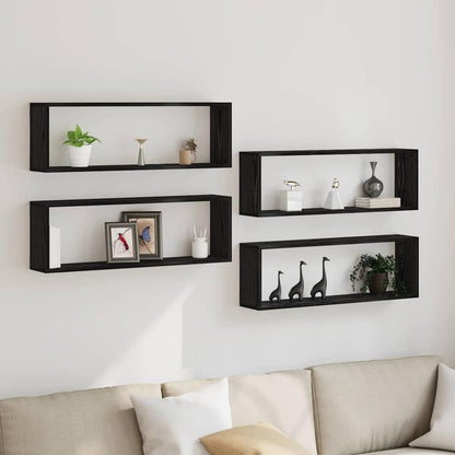 vidaXL Wall Cube Shelves 80x15x26.5 cm Engineered Wood 4 pcs