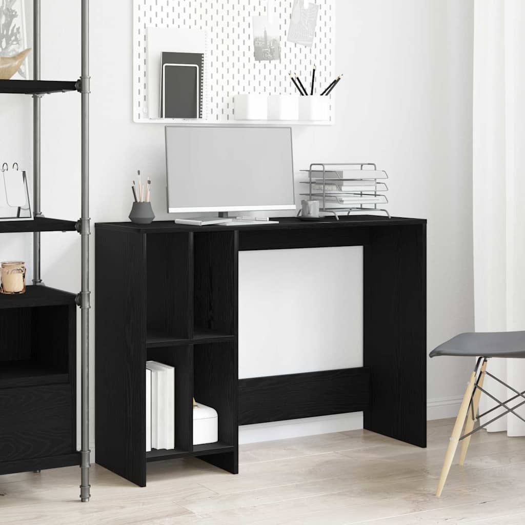 vidaXL Desk Black Oak Engineered Wood 102.5 x 35 x 75 cm 1