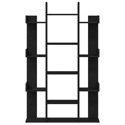 vidaXL Bookcase 13-Tier 86 x 25.5 x 140 cm Engineered Wood Black Oak 5