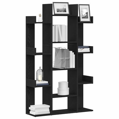 vidaXL Bookcase 13-Tier 86 x 25.5 x 140 cm Engineered Wood Black Oak 3