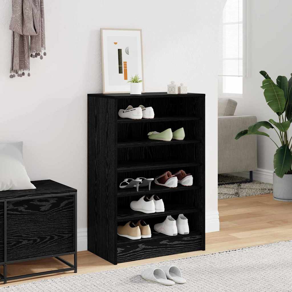 vidaXL Shoe Cabinet 60 x 35 x 92 cm Engineered Wood Black Oak 1