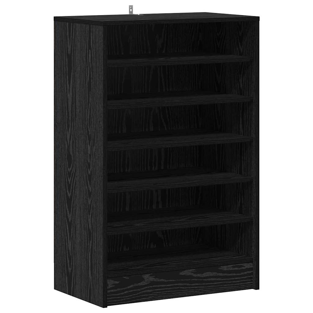 vidaXL Shoe Cabinet 60 x 35 x 92 cm Engineered Wood Black Oak 2
