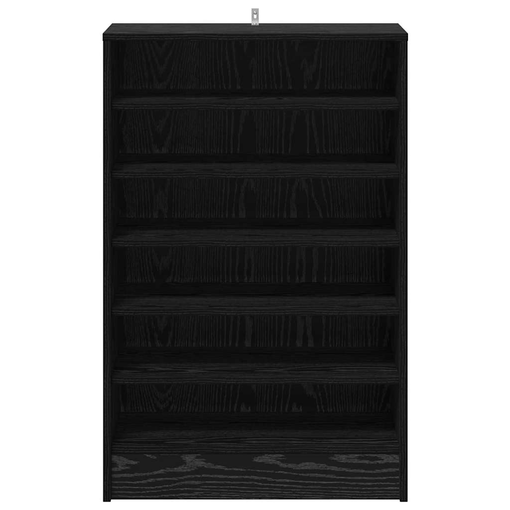 vidaXL Shoe Cabinet 60 x 35 x 92 cm Engineered Wood Black Oak 4