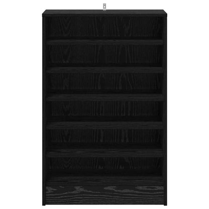 vidaXL Shoe Cabinet 60 x 35 x 92 cm Engineered Wood Black Oak 4