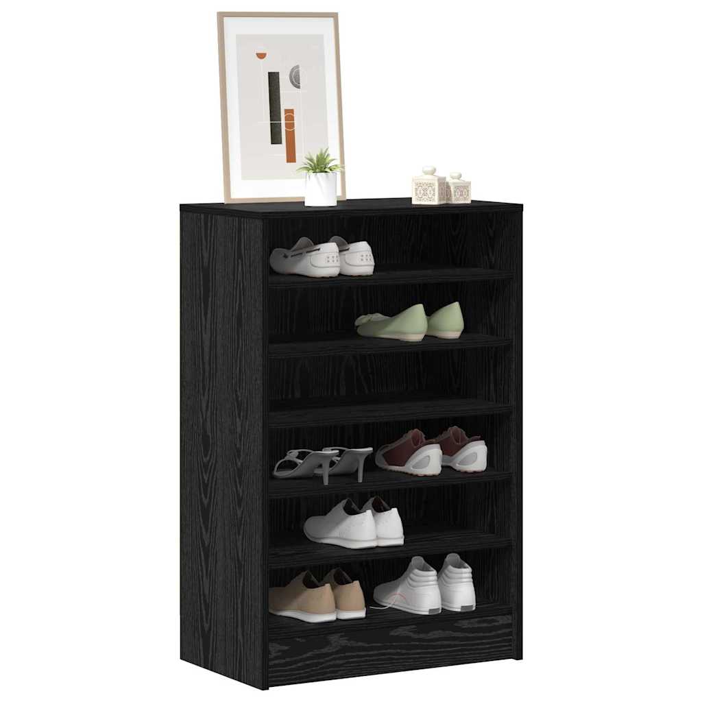 vidaXL Shoe Cabinet 60 x 35 x 92 cm Engineered Wood Black Oak 3