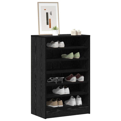 vidaXL Shoe Cabinet 60 x 35 x 92 cm Engineered Wood Black Oak 3