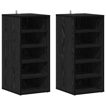 vidaXL Shoe Cabinet 2 pcs 32 x 35 x 70 cm Engineered Wood Black Oak 2