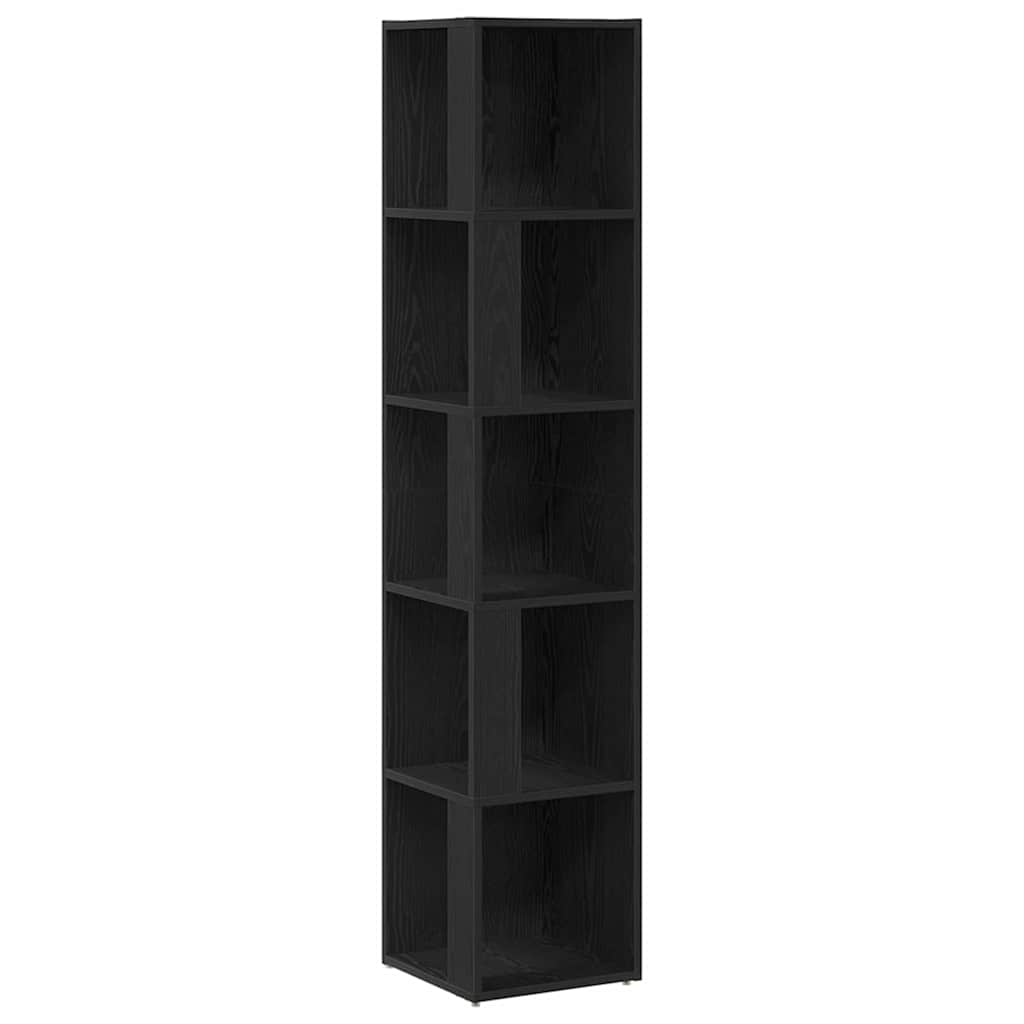 vidaXL Corner Shelves 33 x 33 x 164.5 cm Engineered Wood Black Oak 2
