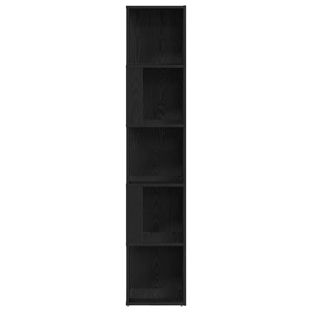 vidaXL Corner Shelves 33 x 33 x 164.5 cm Engineered Wood Black Oak 5