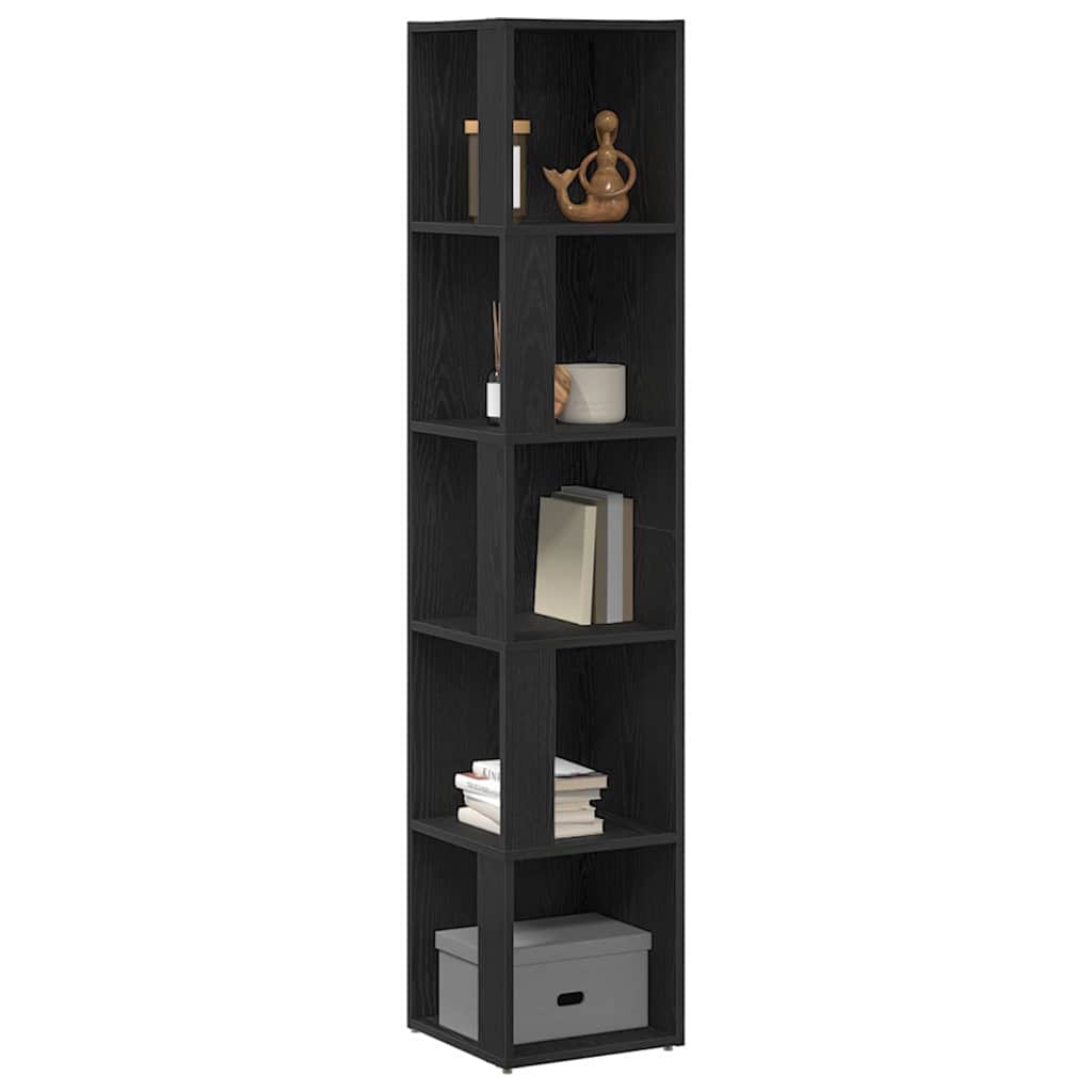 vidaXL Corner Shelves 33 x 33 x 164.5 cm Engineered Wood Black Oak 3