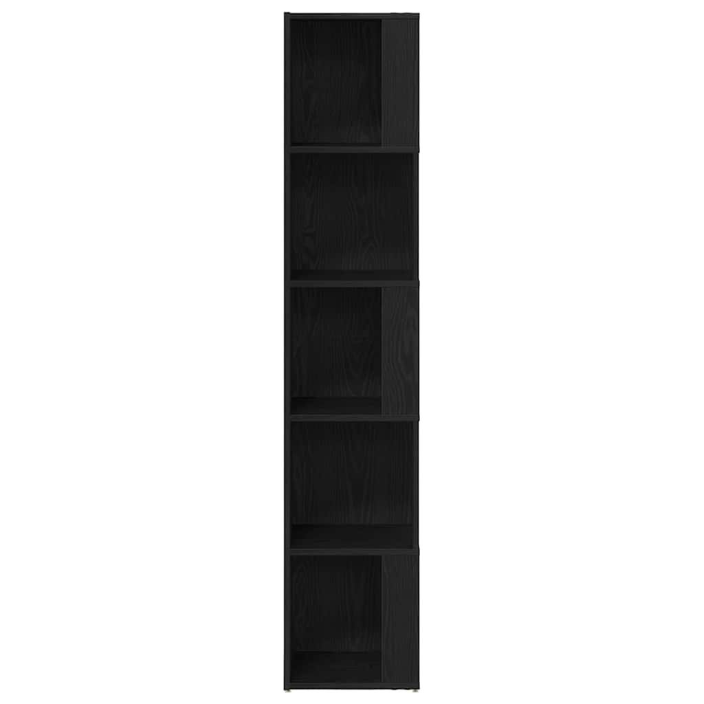 vidaXL Corner Shelves 33 x 33 x 164.5 cm Engineered Wood Black Oak 6
