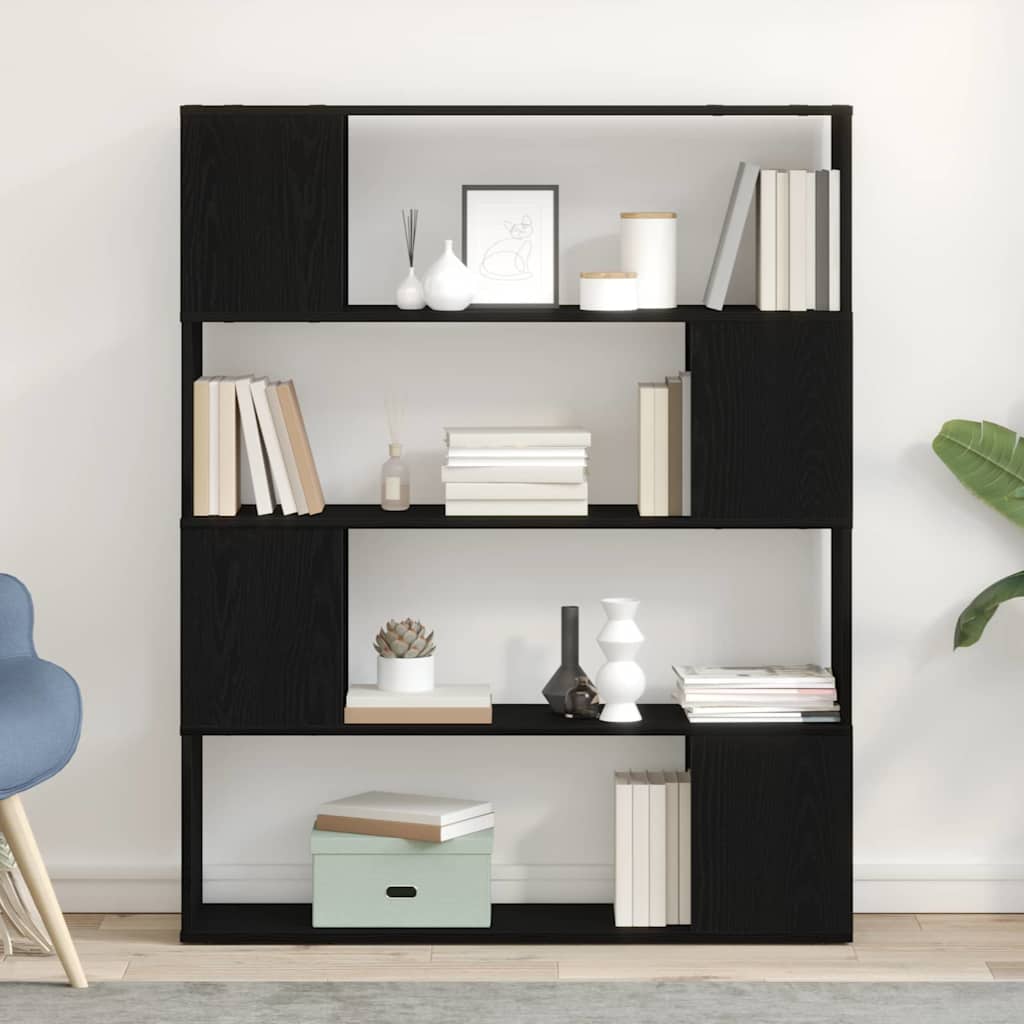 vidaXL TV Cabinet Set 100 x 24 x 124.5 cm Black Oak Engineered Wood 1