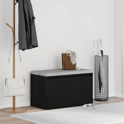vidaXL Hall Bench Black Oak 80 x 40 x 45 cm Engineered Wood 1