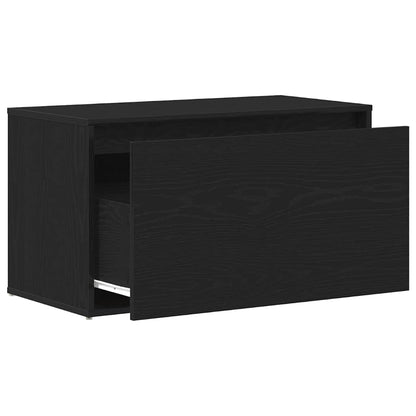 vidaXL Hall Bench Black Oak 80 x 40 x 45 cm Engineered Wood 5