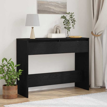 vidaXL Console Table Black Oak 100 x 35 x 76.5 cm Engineered Wood 4