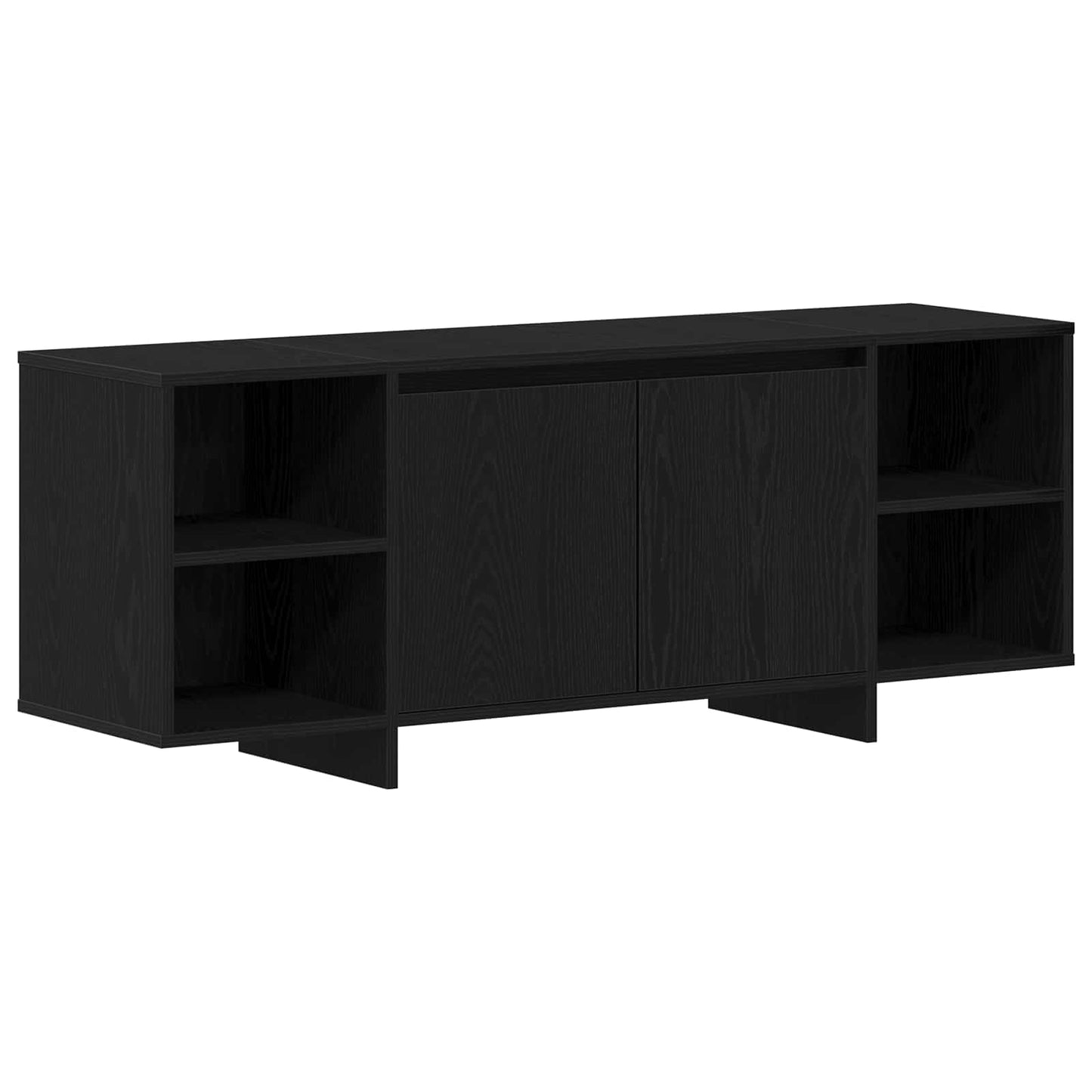 vidaXL TV Cabinet 130 x 35 x 50 cm Black Oak Engineered Wood 2