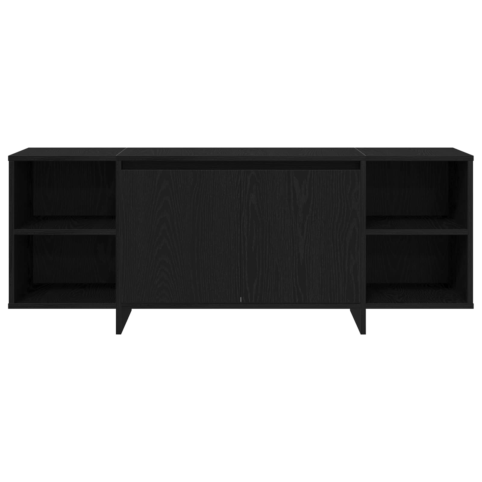 vidaXL TV Cabinet 130 x 35 x 50 cm Black Oak Engineered Wood 6