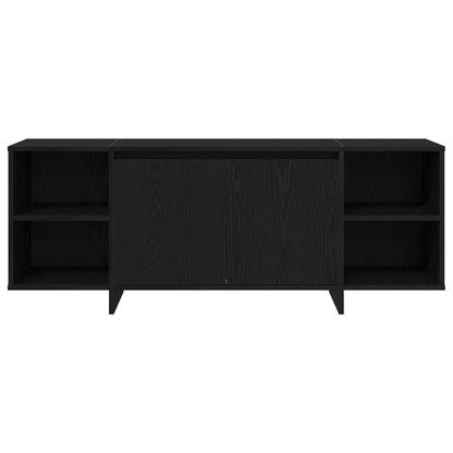 vidaXL TV Cabinet 130 x 35 x 50 cm Black Oak Engineered Wood 6