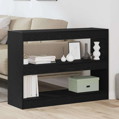 vidaXL Bookcase 2-Tier 100 x 30 x 72 cm Engineered Wood Black Oak 4