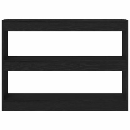 vidaXL Bookcase 2-Tier 100 x 30 x 72 cm Engineered Wood Black Oak 6