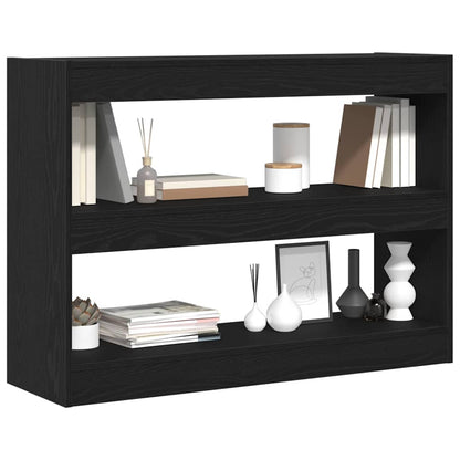 vidaXL Bookcase 2-Tier 100 x 30 x 72 cm Engineered Wood Black Oak 3