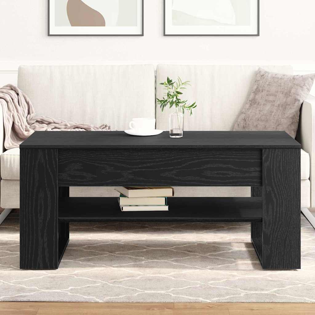 vidaXL Coffee Table Black Oak 102 x 55 x 45 cm Engineered Wood 4