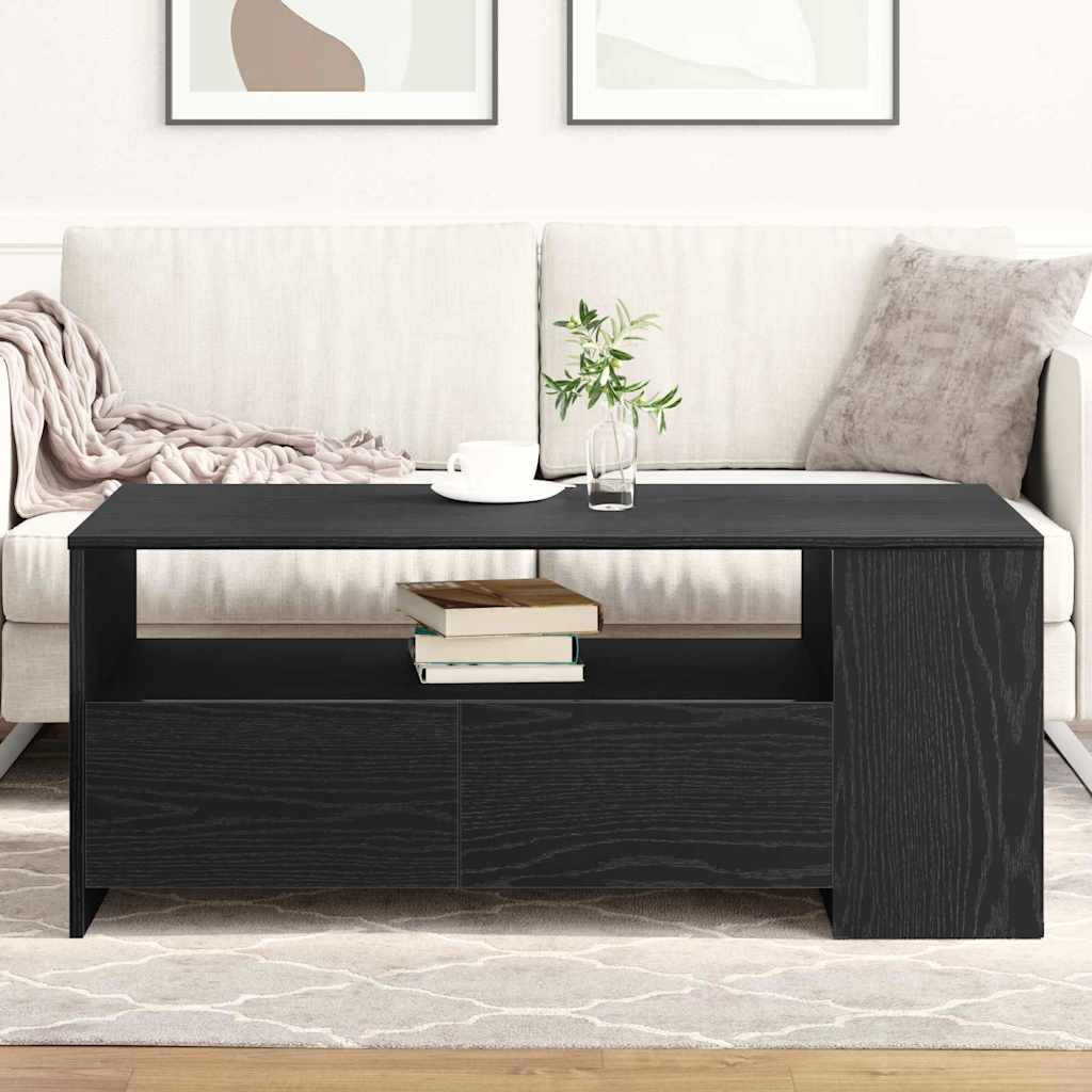 vidaXL Coffee Table Black Oak 102 x 55 x 43.5 cm Engineered Wood 4