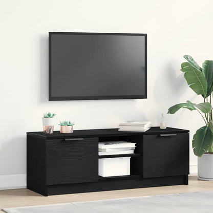 vidaXL TV Cabinet 102 x 32 x35.5 cm Black Oak Engineered Wood 1