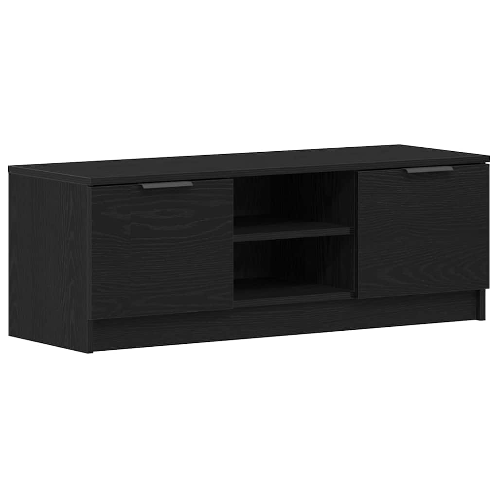 vidaXL TV Cabinet 102 x 32 x35.5 cm Black Oak Engineered Wood 2