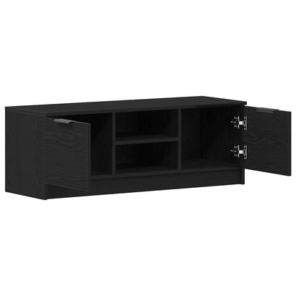 vidaXL TV Cabinet 102 x 32 x35.5 cm Black Oak Engineered Wood 5