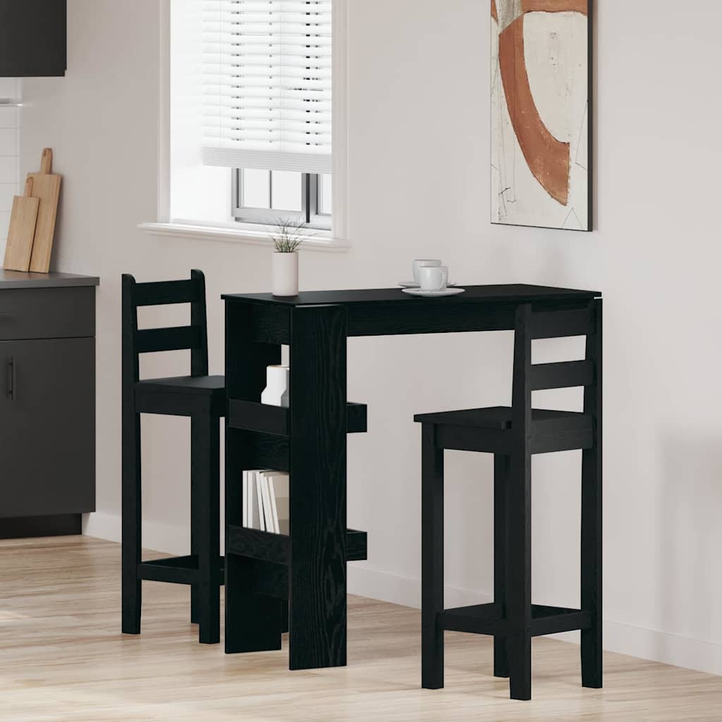 vidaXL Wall Bar Table 102 x 45 x 103.5 cm Engineered Wood Black Oak 1