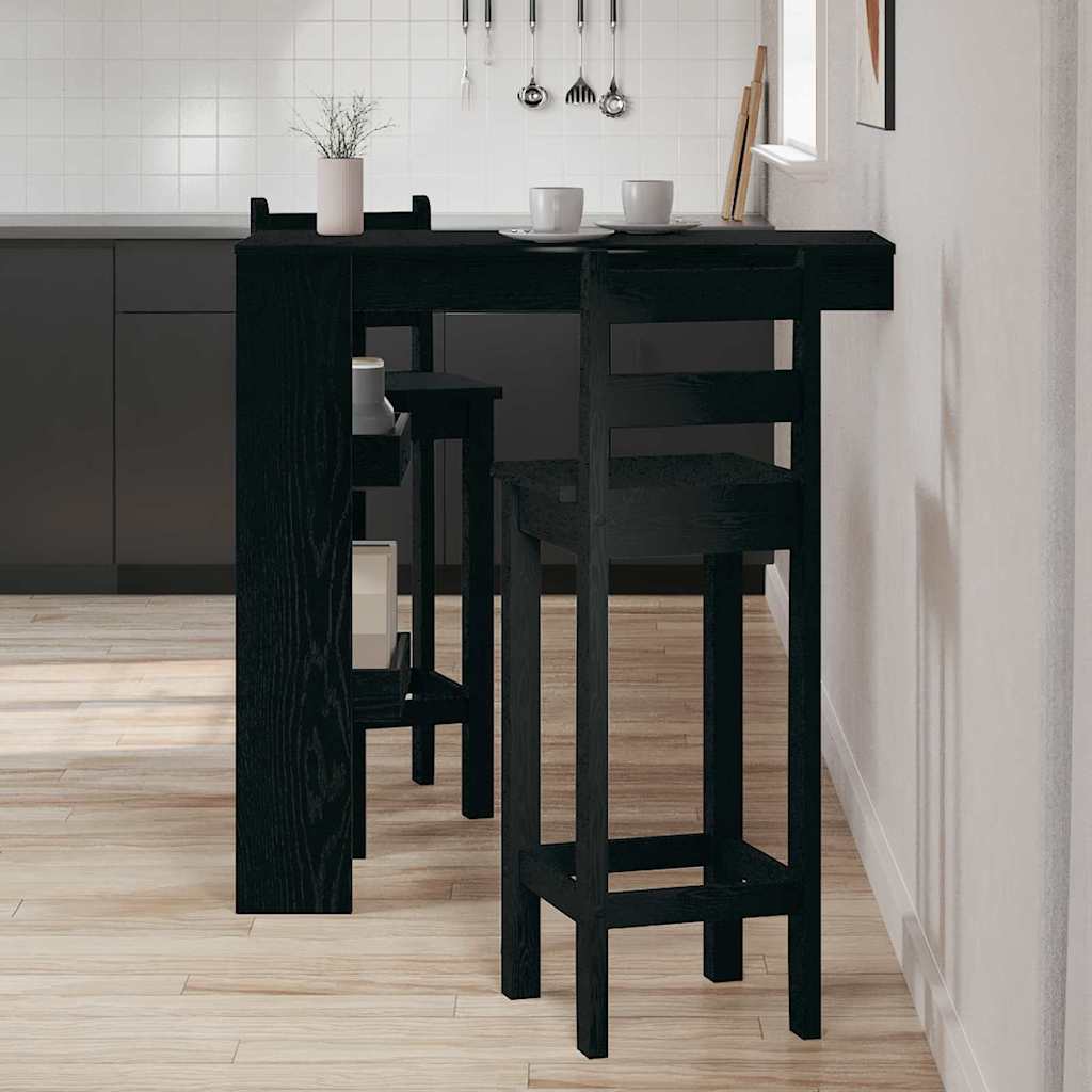 vidaXL Wall Bar Table 102 x 45 x 103.5 cm Engineered Wood Black Oak 4