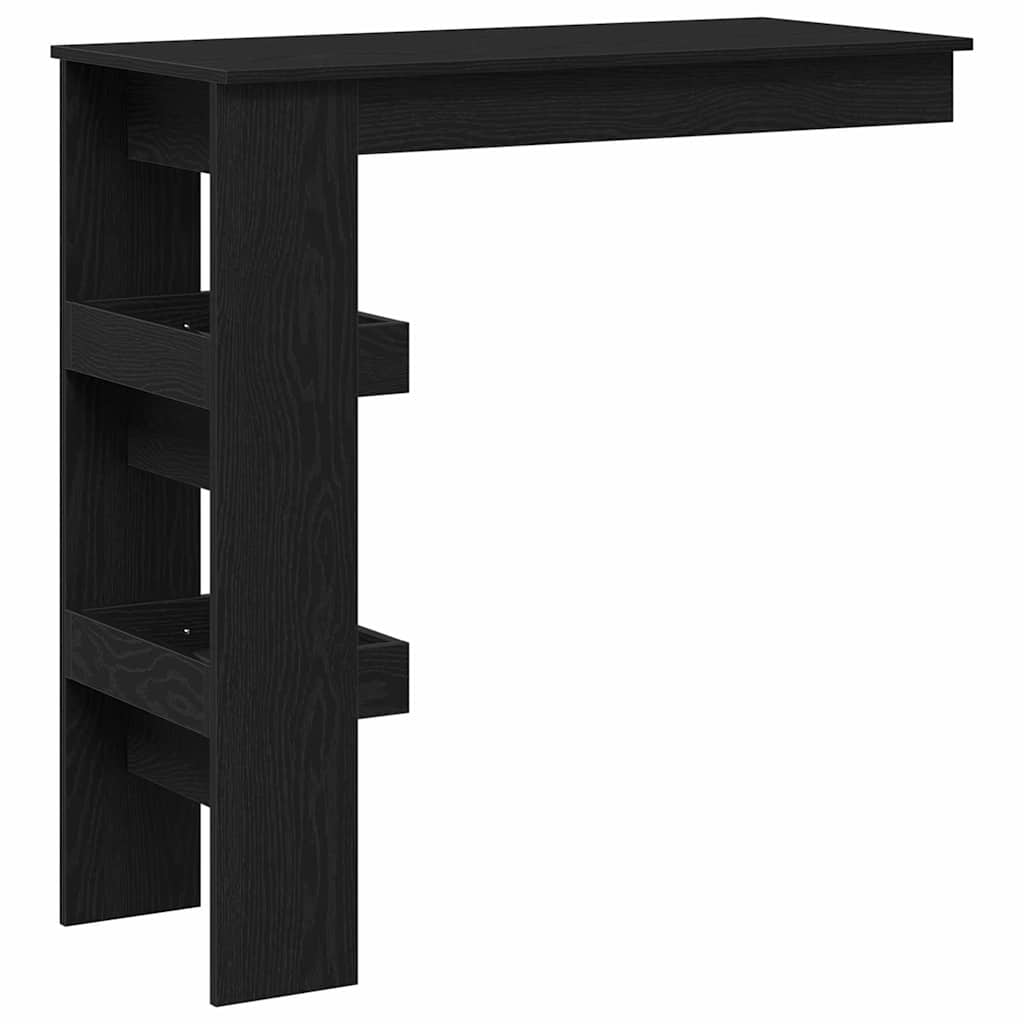 vidaXL Wall Bar Table 102 x 45 x 103.5 cm Engineered Wood Black Oak 5