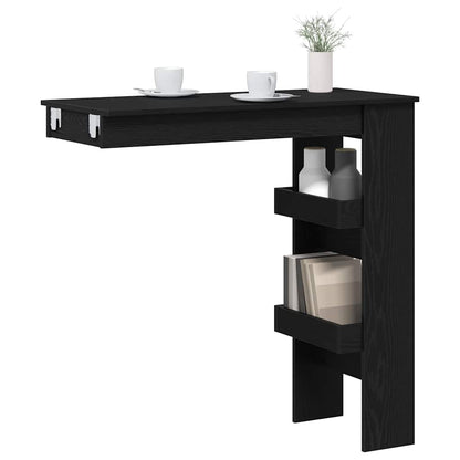vidaXL Wall Bar Table 102 x 45 x 103.5 cm Engineered Wood Black Oak 3