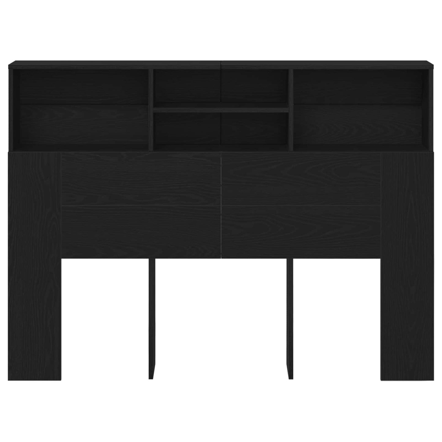vidaXL Headboard Cabinet Black Oak Engineered Wood 5