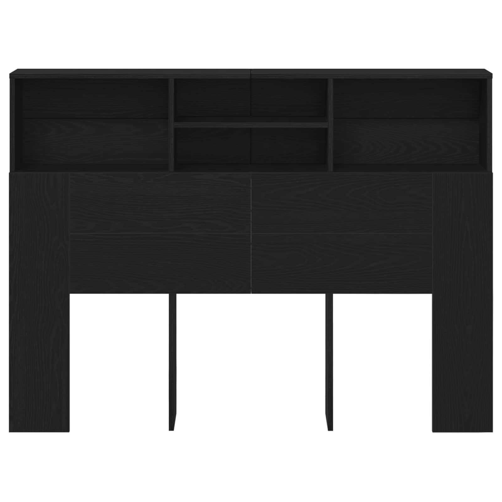 vidaXL Headboard Cabinet Black Oak Engineered Wood 5