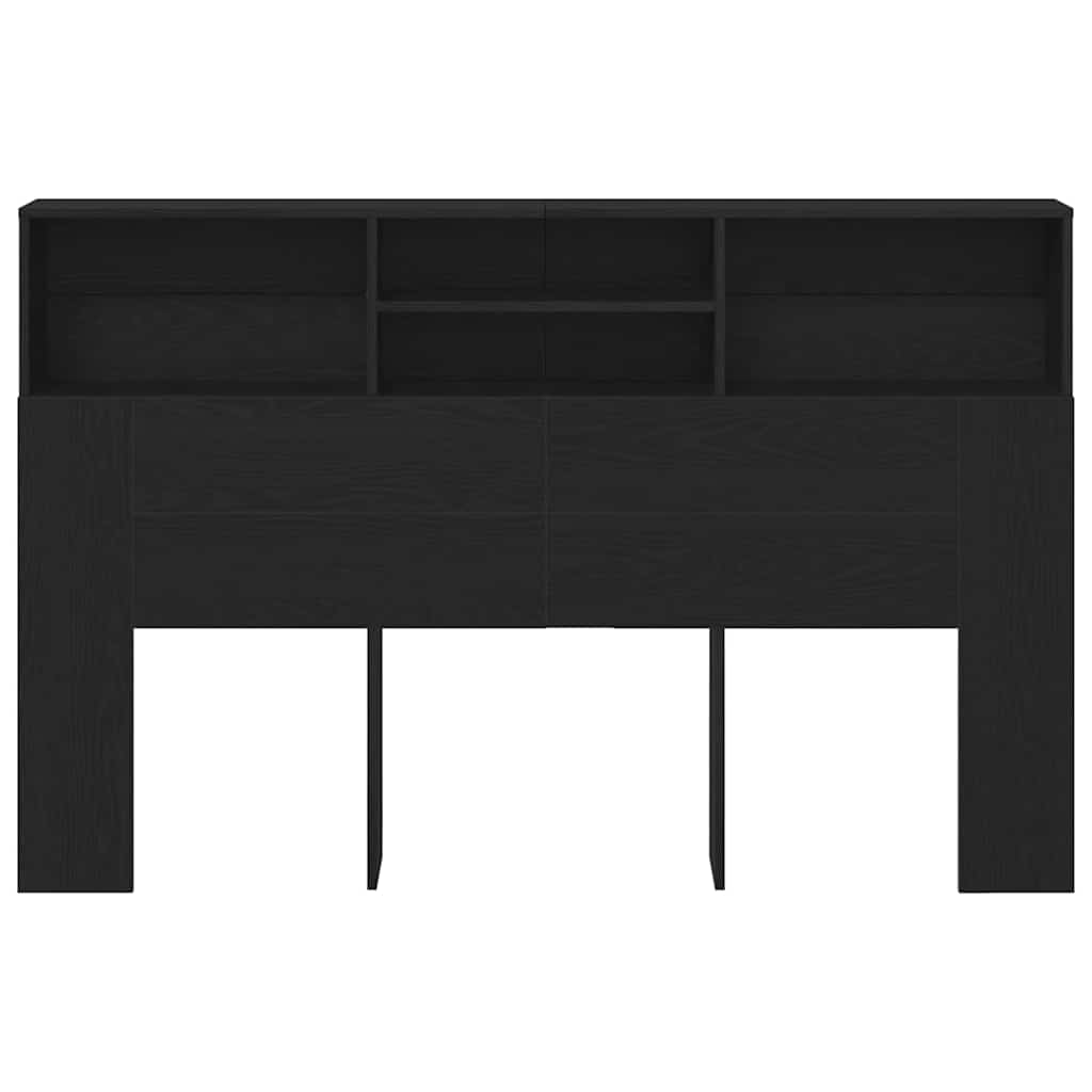 vidaXL Headboard Cabinet Black Oak Engineered Wood 6