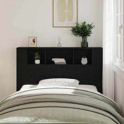 vidaXL Headboard Cabinet Black Oak Engineered Wood 1
